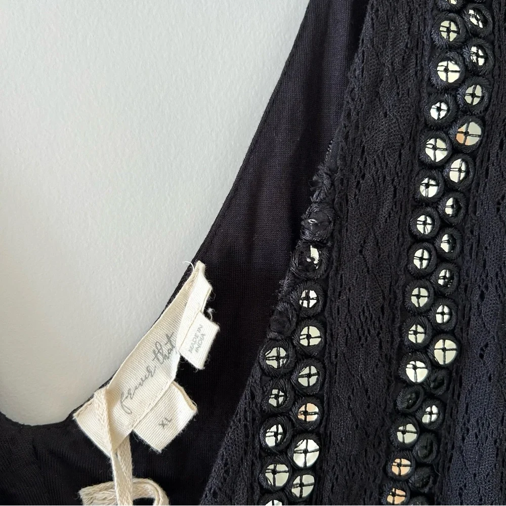 Anthropologie Black Sequin Embellished Top - Picture 9 of 11